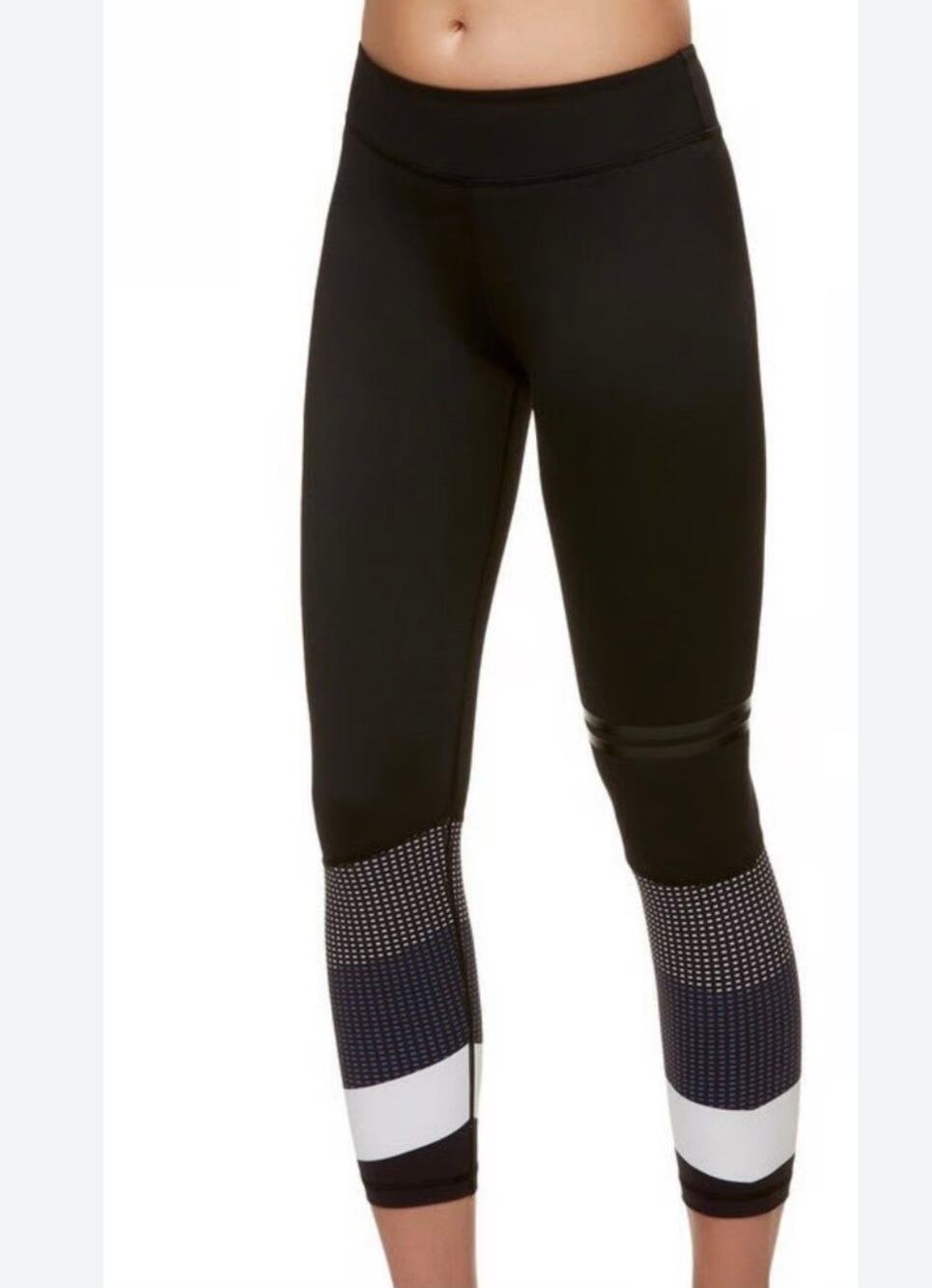 Lilybod black and blue cropped athletic legging pants size medium M B161